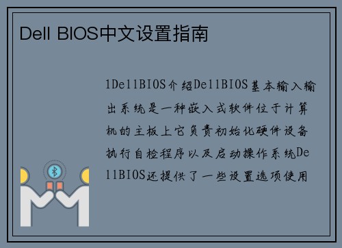 Dell BIOS中文设置指南